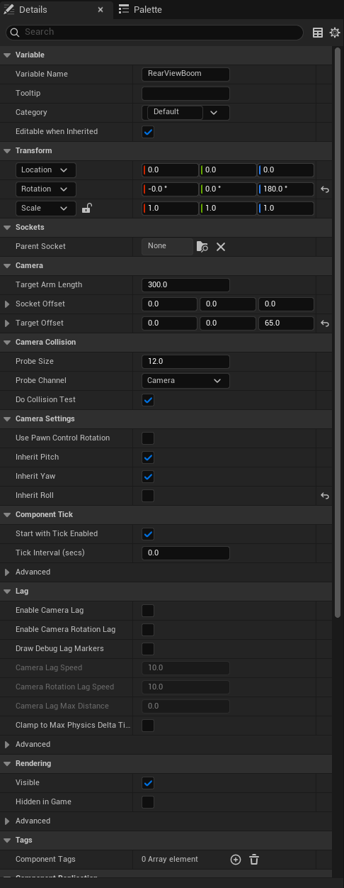 Rear View Boom Settings